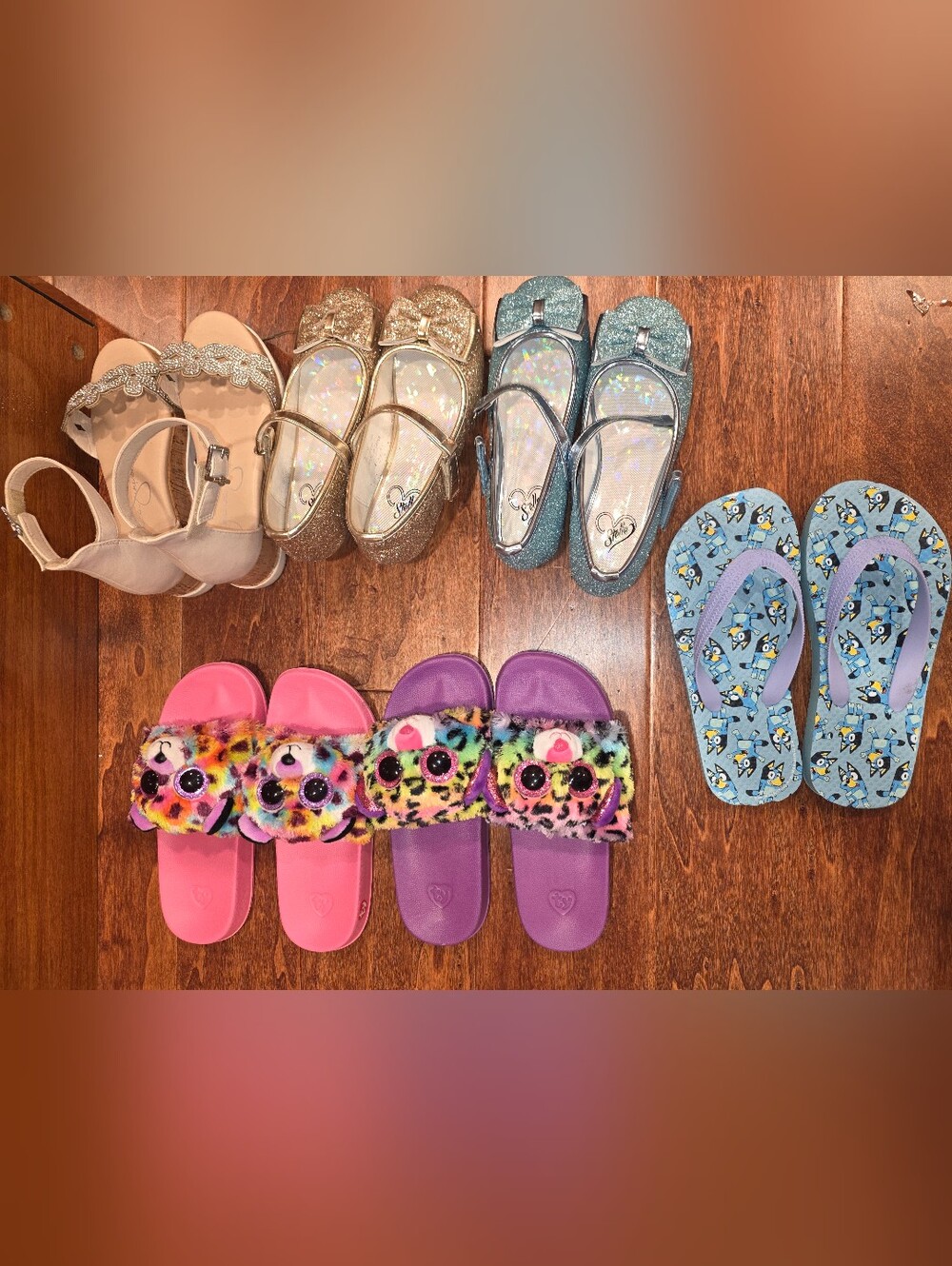 6 Girls Sandals & Dress Shoes Bundle Jessica Simpson Ty Stelle Bluey Sz 1/.5 EUC